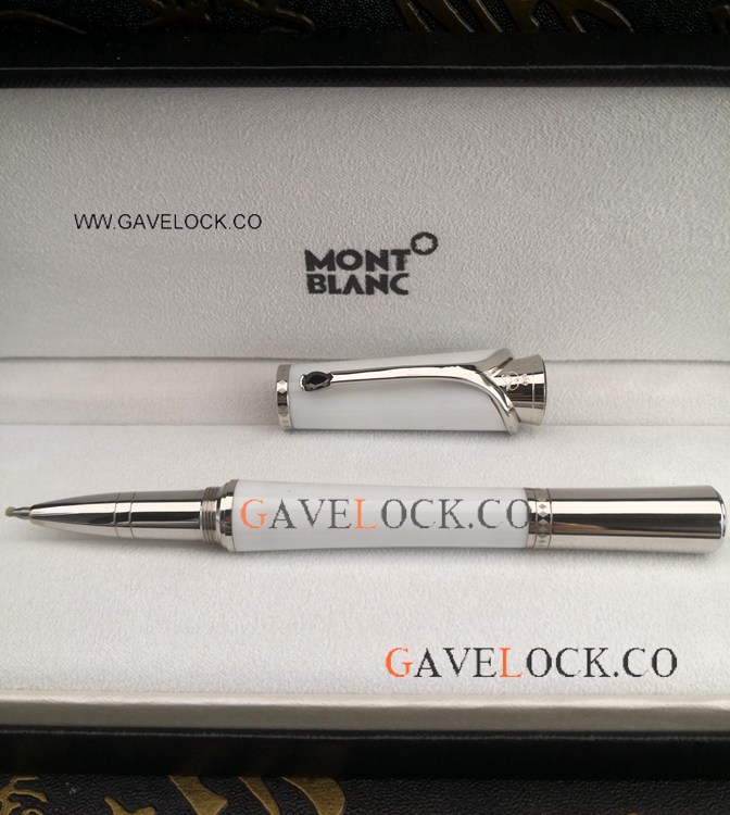 Copy Montblanc Grace de Monaco White Rollerball Pen For Gift